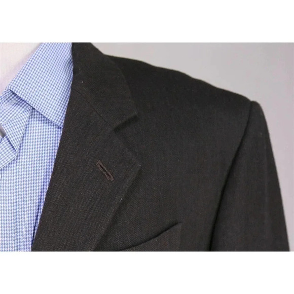 Marc by Marc Jacobs Brown/Black Herringbone Wool-Linen 2Btn Blazer Jacket XL 42L - Picture 4 of 10